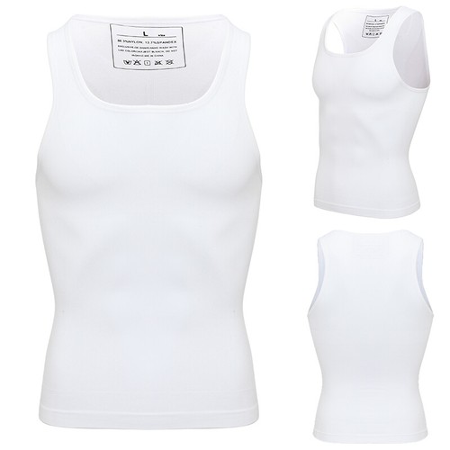 Chaleco adelgazante de compresión abdominal para hombre camiseta moldeador de cuerpo ropa de forma torso sin mangas gimnasio - Imagen 20 de 37