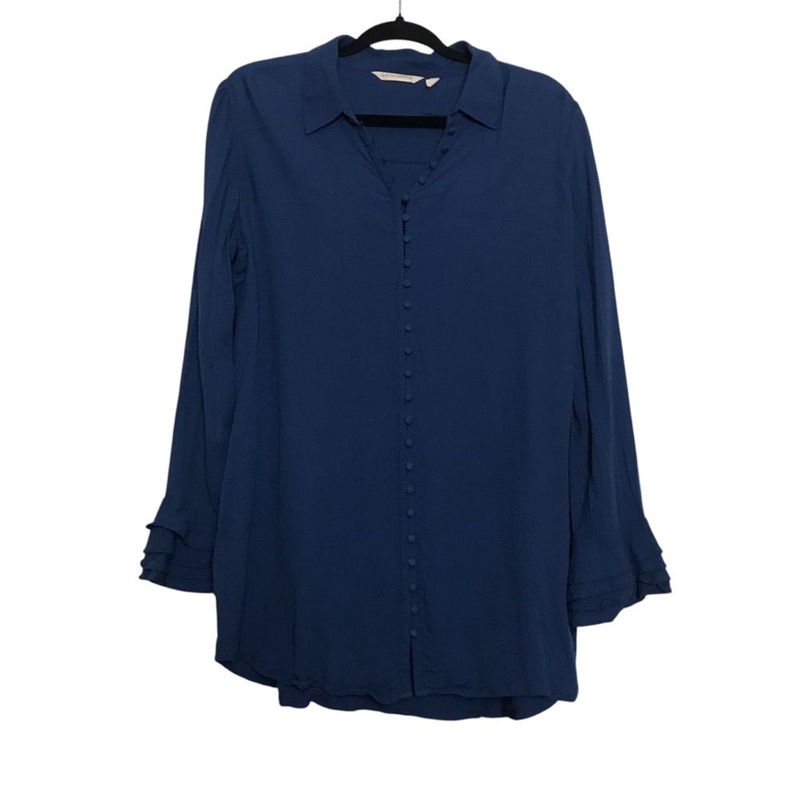 Soft Surrounding Ruffled Button Up Top Womens Siz… - image 1
