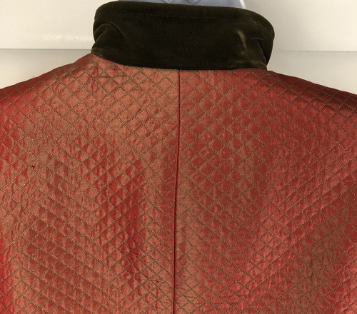 Worth Womens Quilted Blazer Size 6 Silk &Velvet Red Brown Green Iridescent EUC - Picture 8 of 11