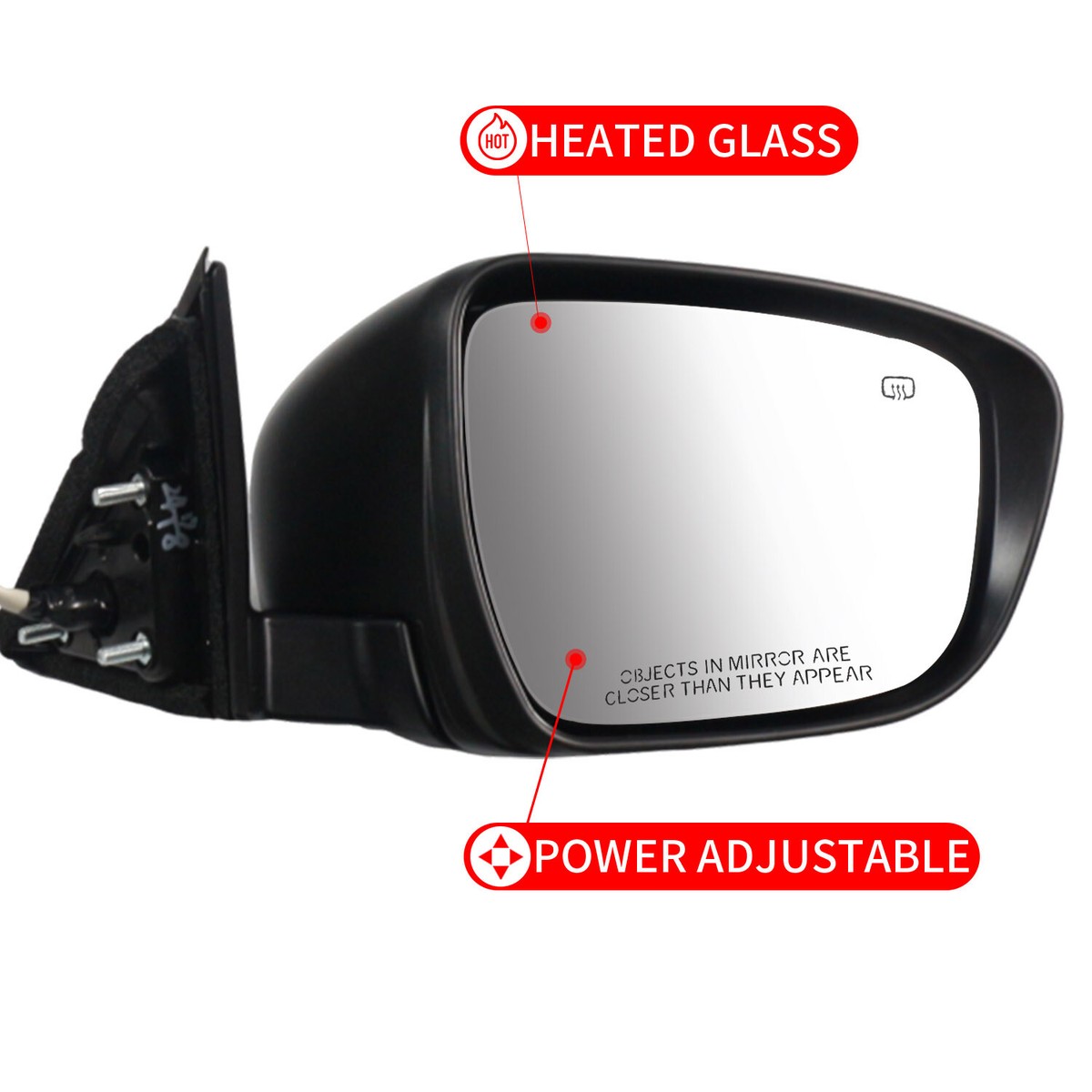 Passenger Side View Mirror Fits 2017-2020 Nissan Rogue (Power Operated, Paint to Match, Heated Glass, Turn Signal Light ) - Truck Gear Nation
