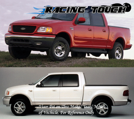 Light Grey Outside Mount Visor Rain Guard 4pc For Ford F-150 SuperCrew 2001-2003 - Bild 7 von 7