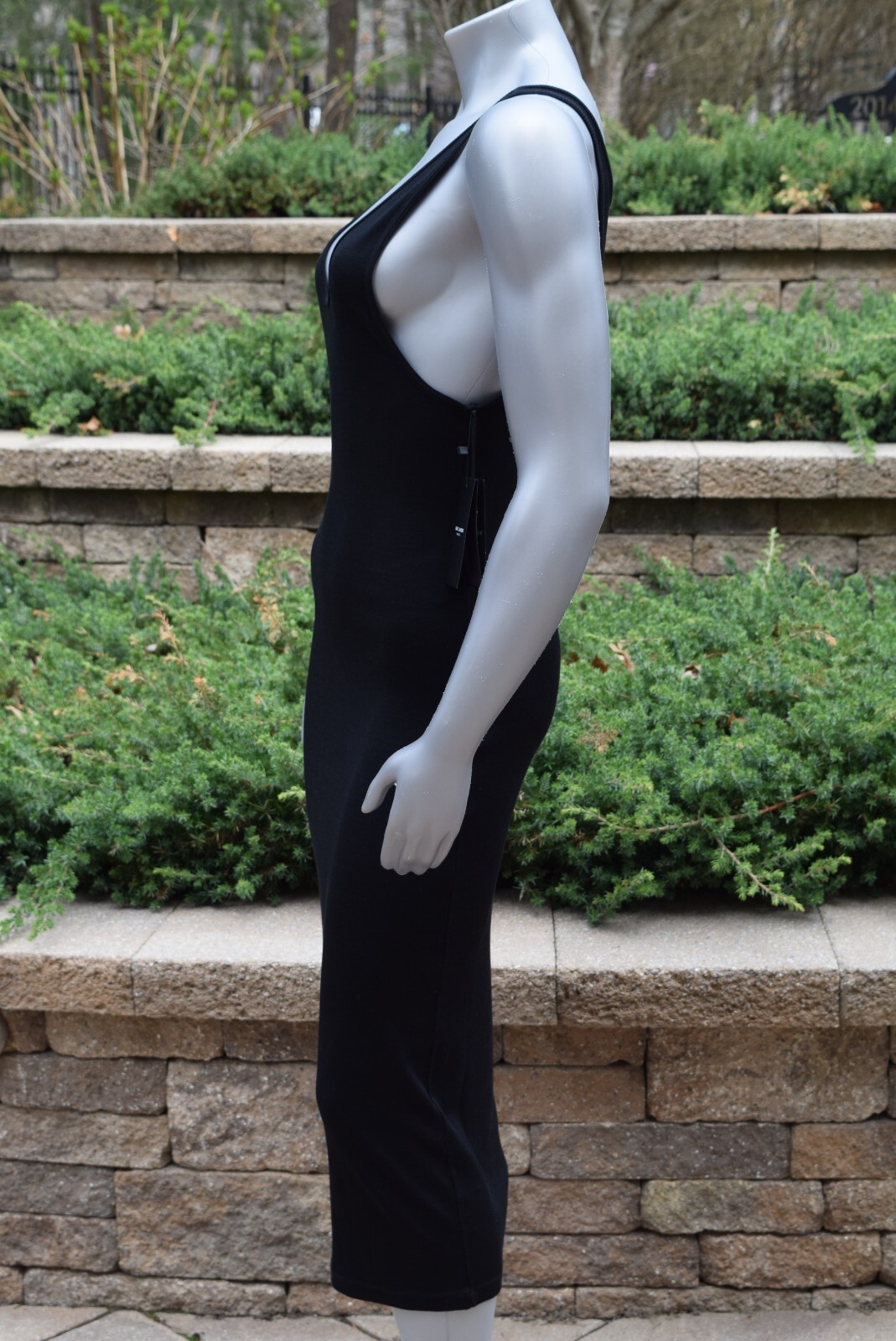 Nuovo con etichetta! $1150 YSL Saint Laurent abito in jersey di seta nero taglia M