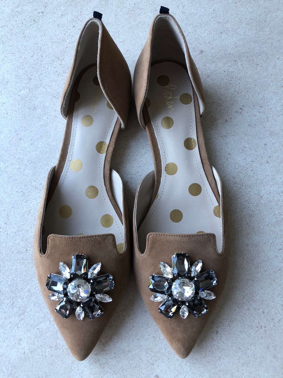 Splendido Splendido Splendido Boden gioiello flat in pelle scamosciata SCARPE, Acero Marrone UK7/40 RRP 0ded8e