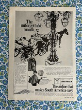 Vintage 1969 Avianca Airlines Print Ad Jet Tours Bogota