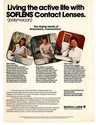 1976 Bausch & Lomb Rochester NY Soflens Division Polymacon Greenwich Print Ad