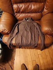 100 Acrylic BROWN Henley SWEATER MILITARY Med 8405-01-224-9065 Mitts Knits EUC