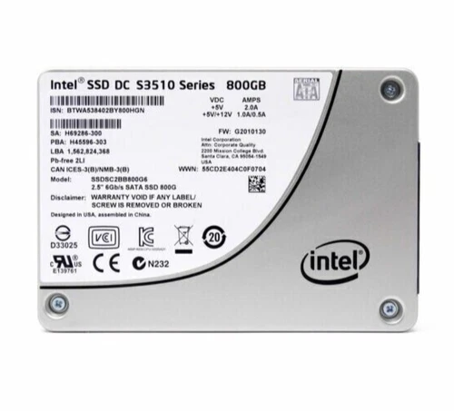 SSDSC2BB800G6P HPE 800GB 6G 2.5" 6Gb/s 7mm SATA S3510 SSD