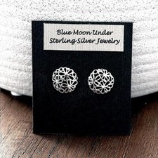 925 Sterling Silver Flower Stud Earrings NEW 