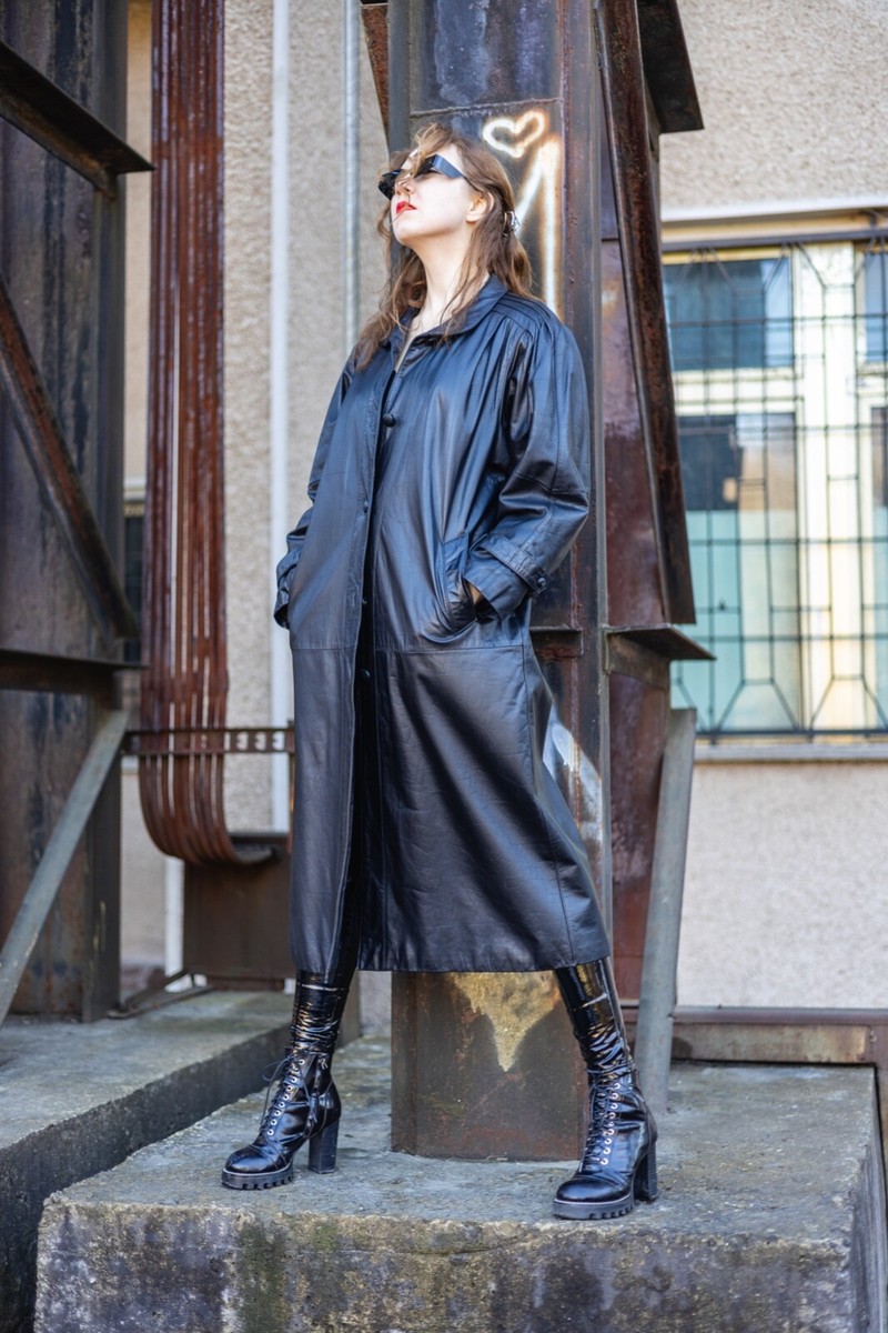 ジャケット・アウター noill vintage long leather trench coat New Men's Real Leather Trench Classic Vintage Long Coat | eBay