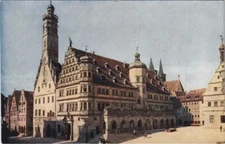 CPA AK Rothenburg Die Zwein Rathauser am Marktplatz GERMANY (1076346)