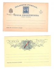 Portugal   India   2  postal   cards   unused