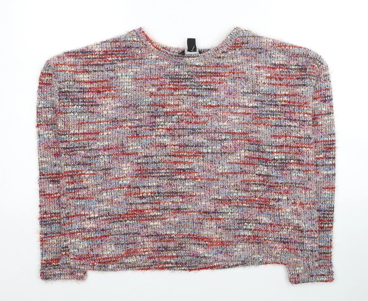 New Look Womens Multicoloured Round Neck Polyester Pullover Jumper Size M