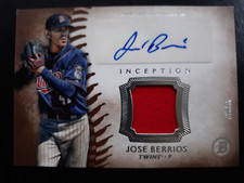 Jose Berrios Blue Jays 2015 Bowman Inception #IAR-JB Autographed Relic Card