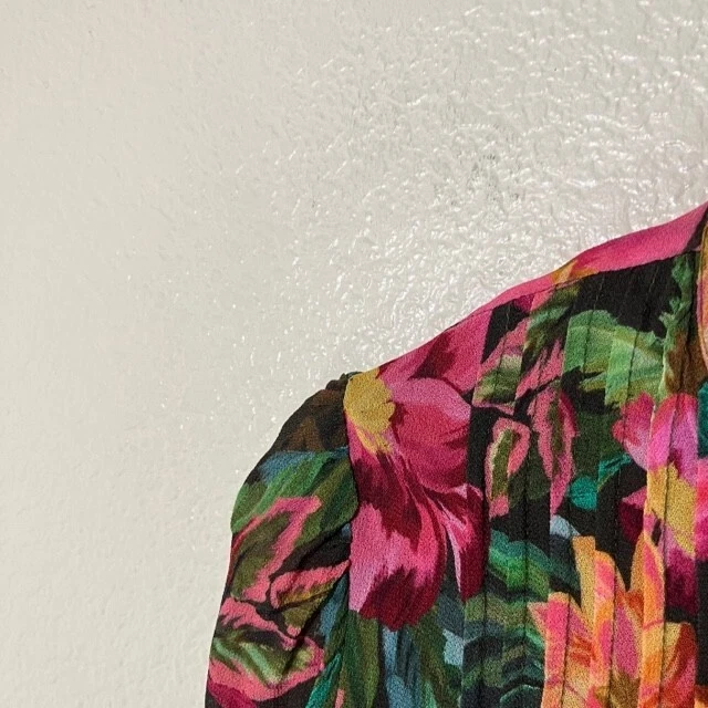 Blusa Farm Rio Top Feminina XS Botão Viscose Colorida Floral Anthropologie - Imagem 2 de 4