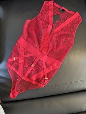 Honey Birdette Belinda  Red Bodysuit XL