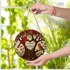 Personalized Cardinal Tree of Life Suncatcher