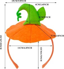 Thanksgiving Pumpkin Headband Orange Pumpkin Hat Hairbands Cute Design Dress up