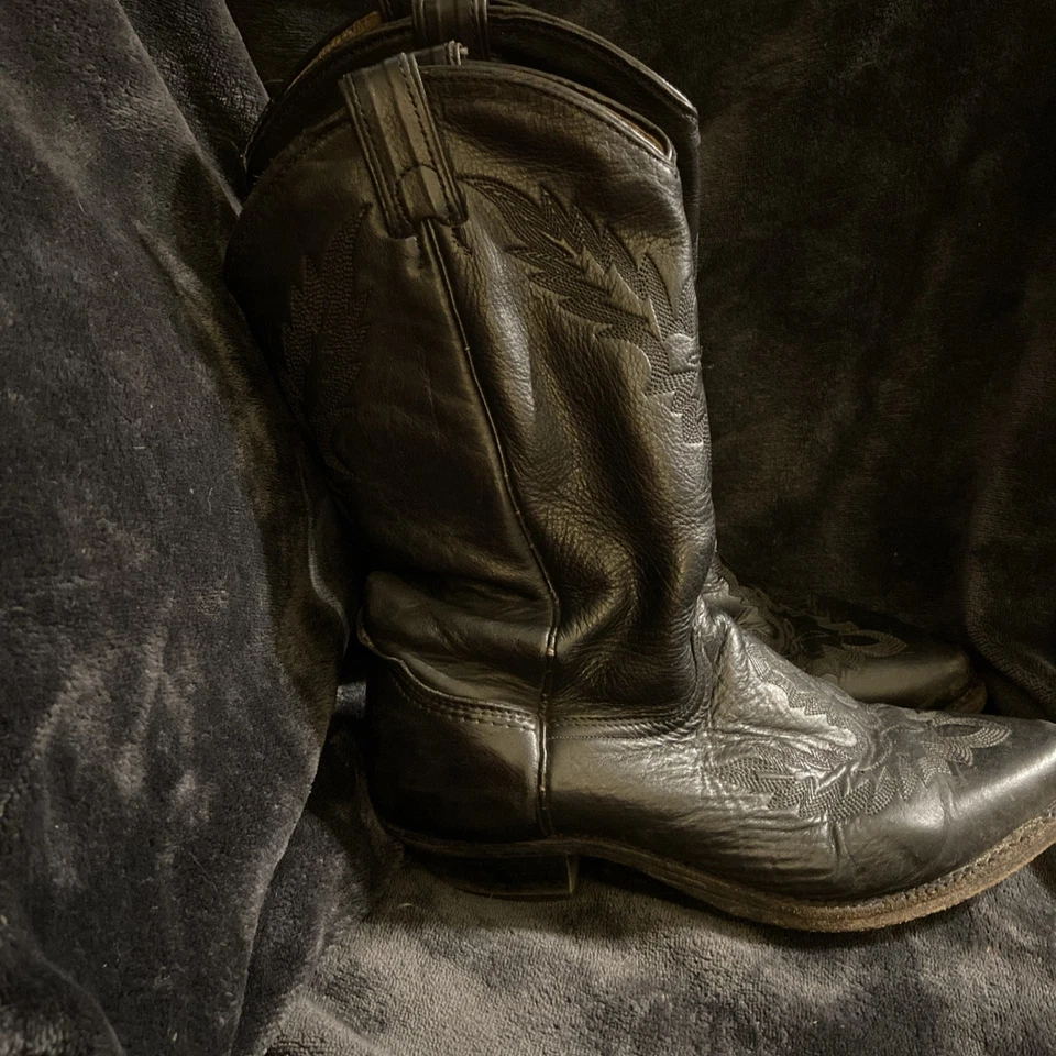 Botas vaqueras mujer cuero negro detalle bordado 8,5 Foto 4 de 4