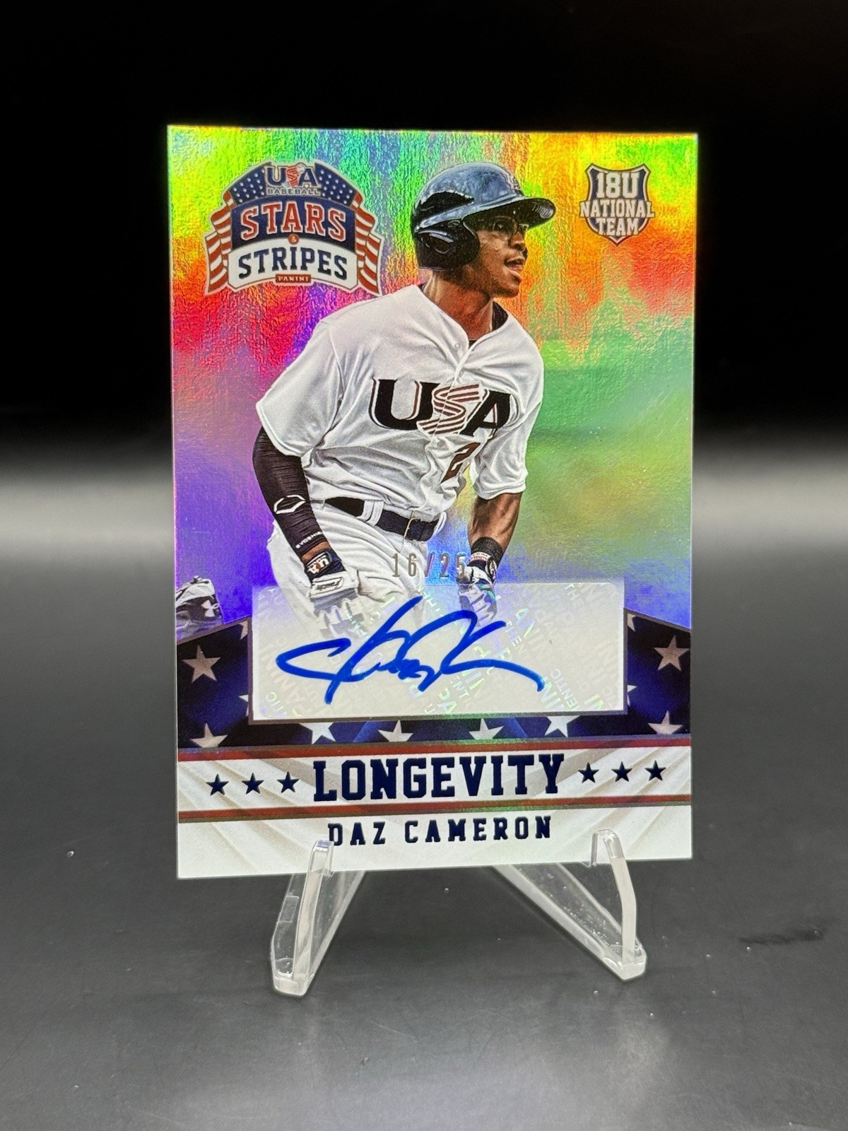 2015 Panini Stars & Stripes Daz Cameron Rookie Auto Sapphire Parallel # /25