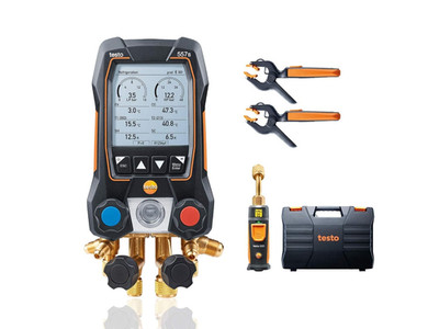 557S AC Manifold Gauge Set   AC Recharge Kit with 2 X 115I Pipe Clamp Thermomete