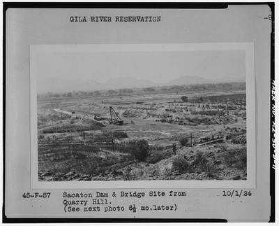 Coolidge Arizona Sacaton Dam Bridge Site 1924 San Carlos Irrigation Project