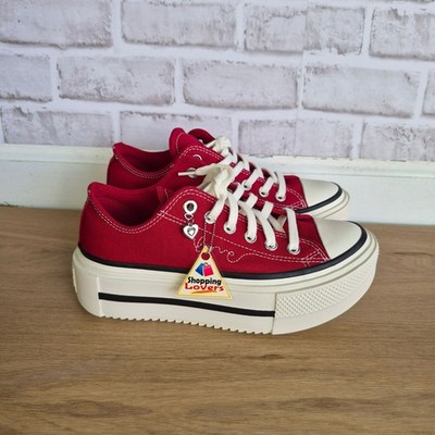  Converse Lift Double Stack Platform 8 Men's Shoes Sneakers Burgundy Red A20659C