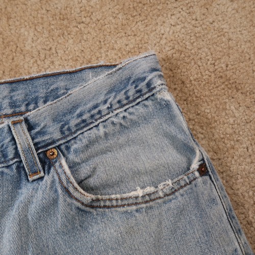 Levi's 505 Regular Fit Straight Leg Jeans Men's 36x32 Blue Denim Distressed - Picture 6 of 20
