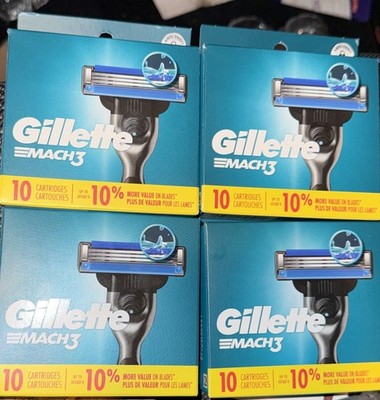 Gillette Mach3 Men's Razor Blade Refills, 10 Count (Pack of 4) - 40 Total Blades