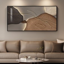 Framed Abstract Horizontal Wall Art for Living Room, Extra Large Modern Artwo...