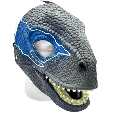 Velociraptor Jurassic World Blue Dinosaur Dino Rubber Halloween Mask Raptor