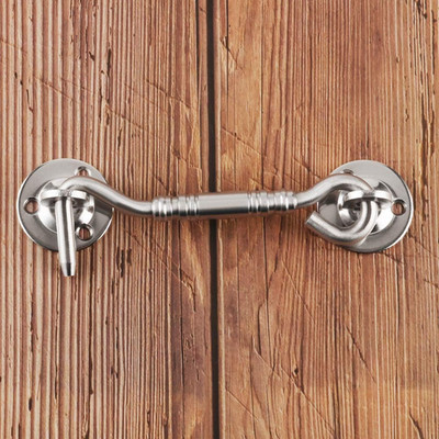 Hook and Eye Latch for Door,4'' Barn Door Lock Gate Latch Stainless Steel Hook E