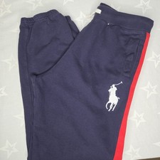 Polo Ralph Lauren Youth Boys 100 Cotton Big Pony Joggers sz XL Blue/Red Preppy