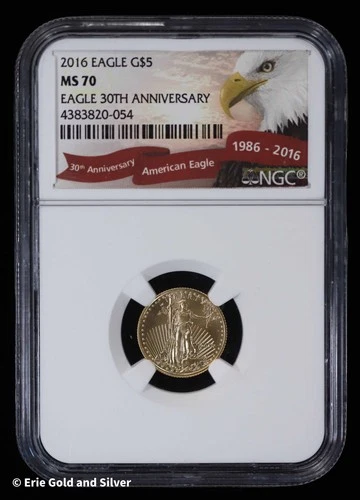 2016 $5 American Gold Eagle 1/10 oz NGC MS70