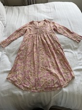 East Fabindia rosa Blumen Langarm leichtes Baumwollkleid Größe 12 Taschen  