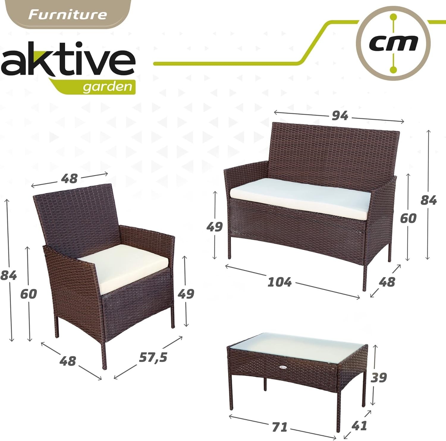 Ensemble de Jardin Extérieur Rotin Résistant Intempéries avec Coussins Déhoussables - 3