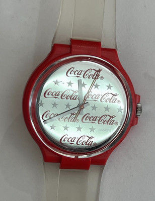 VINTAGE 1980's SWATCH COCA COLA SWISS WATCH 35MM WORKING