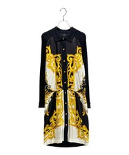 VERSACE                    Knit shirt dress/Baroque/Long dress Black× Yellow 045