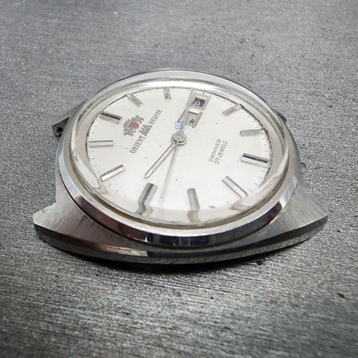 Orient AAA Deluxe Watch Men 36mm White Dial Silver Tone Daydate