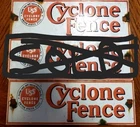 Choice Of 1 CYCLONE FENCE VINTAGE ORIGINAL PORCELAIN SIGN MAN CAVE ADVERTISING