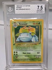 1999 POKEMON VENUSAUR SET BASE 1° EDIZIONE SPAGNOLO HOLO 15/102 BGS 7.5
