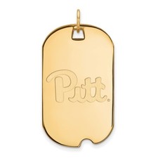 Sterling Silver Gold-plated LogoArt University of Pittsburgh LG Dog Tag Pendant