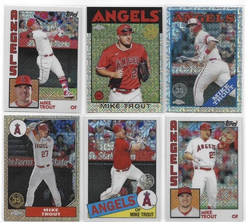 Topps Silver Pack Refractor 6 Card Lot Mike Trout Angels