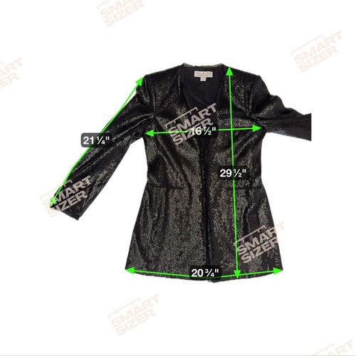 Rachel Zoe Sz 2 Ozur Sequin Smoking Jacket Black Long Sleeve Blazer Tie Belt - Picture 18 of 18