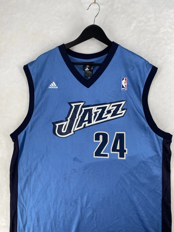 Camiseta Paul Millsap Para Hombre XL Utah Jazz Adidas Azul De Colección NBA Auténtica Foto 3 de 4