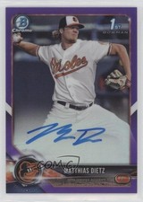 2018 Bowman Chrome Prospect Purple Refractor /250 Matthias Dietz Auto 12i0