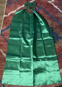 Green Superhero Cape And Mask- Worn Once