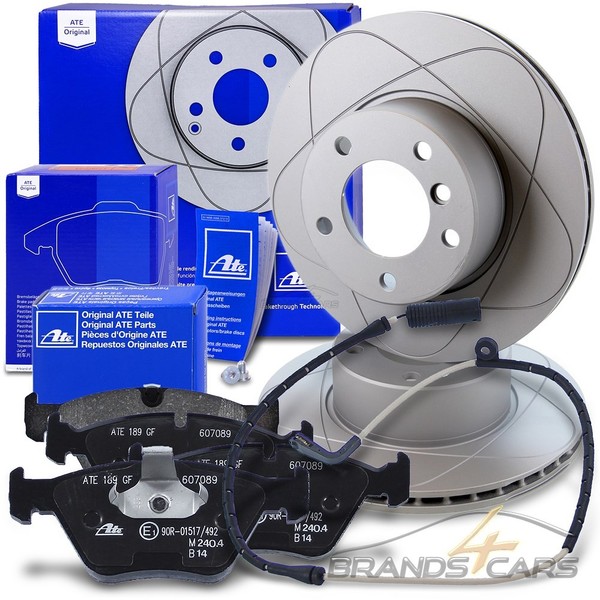 ATE Powerdisc Bremsscheiben +BremsbelÄGe +Warnkontakt Vorne FÜR BMW 5-ER E39-image