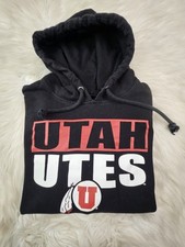University of Utah Utes Hoodie Sweatshirt Black Men  s SZ L 47