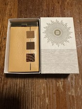 De colección Nuevo de Lote Antiguo Dama Buxton Cuero Tapa Abatible Porta Cigarrillos con Caja y Papeles
