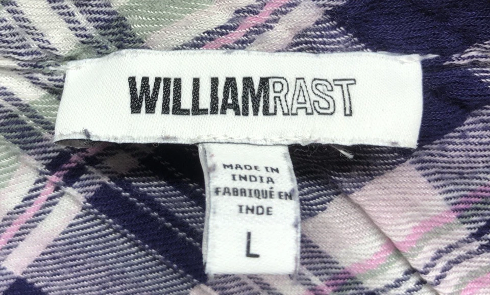 Camisa de franela grande a cuadros rosa azul con bolsillos William Rast para mujer Foto 4 de 4